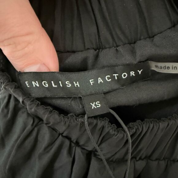 Brand New English Factory Women's Size XS Cut Out Poplin Mini Dress in Black - Picture 10 of 16